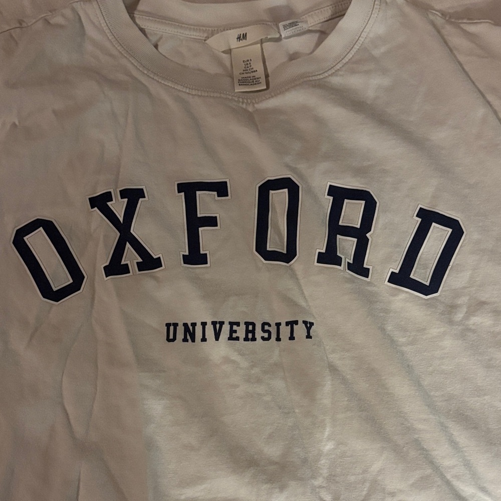 H&M Cream Oxford University Short Sleeve Tee - Picture 3 of 4